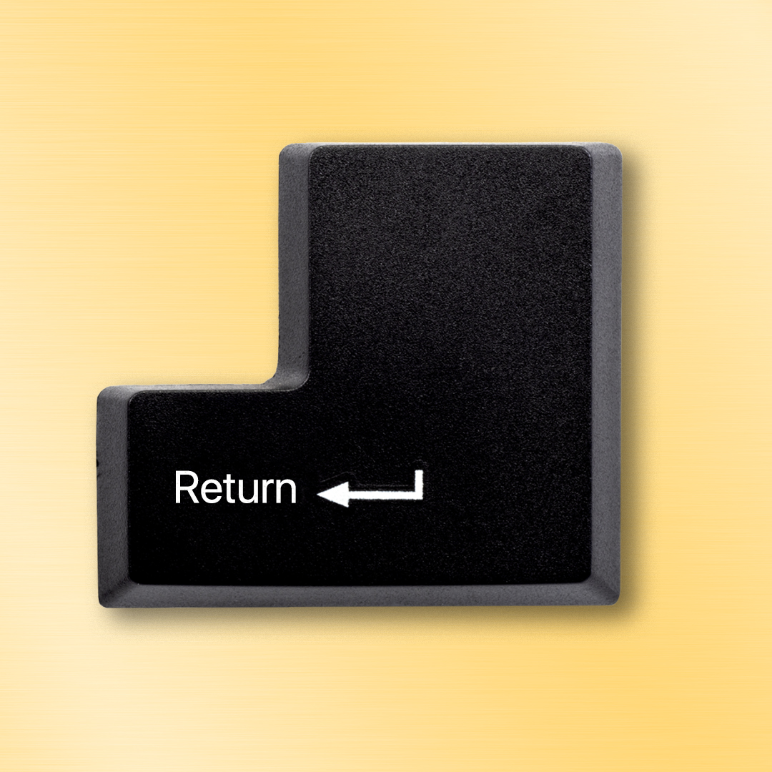 Enter computer key with 'return' written on it