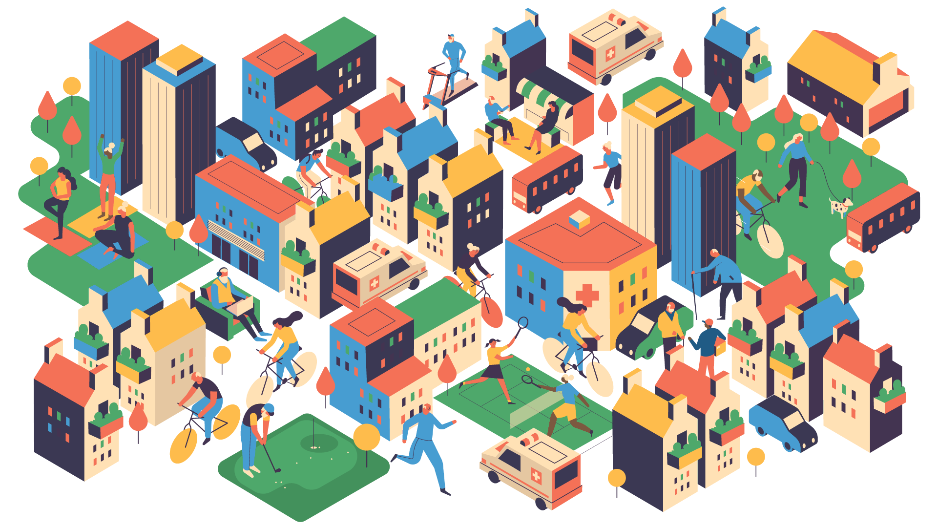 Illustration of later living complexes