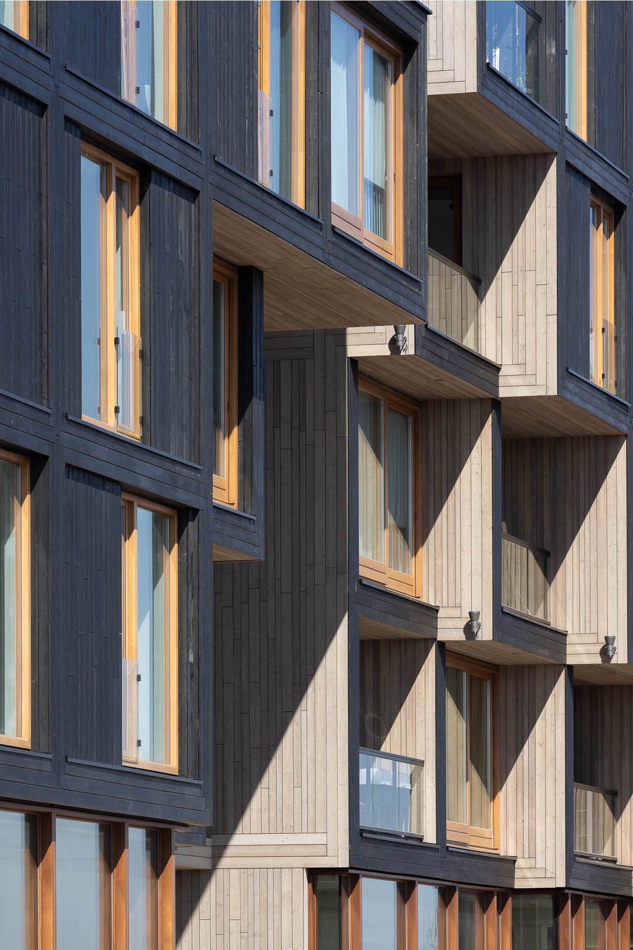 Close up of exterior of housing block