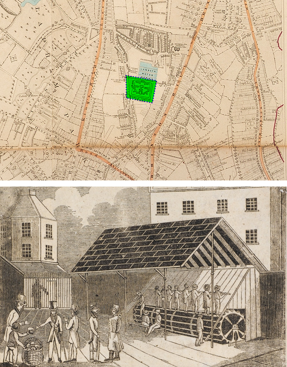 Brixton Prison Comparison of archive London map and Brixton Prison