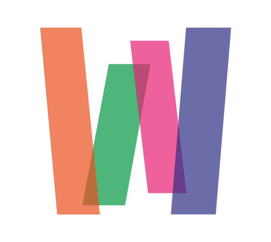Coloured rectangles making up the letter W