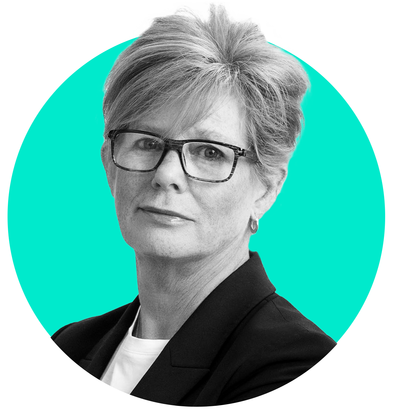 Photo of Ann Gray FRICS on a teal circle