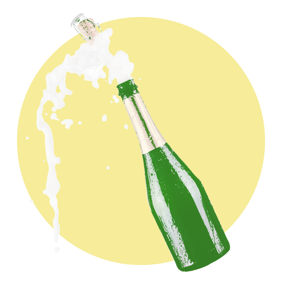 Champagne bottle popped open 