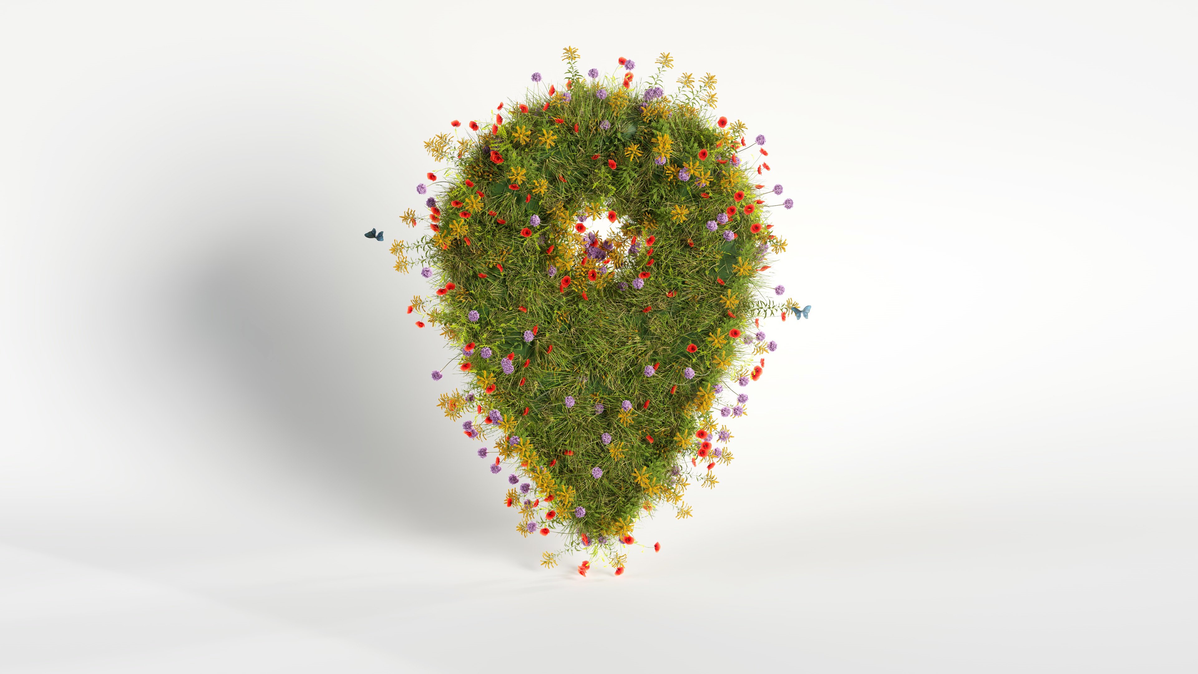 Google pinpoint covered in flowers