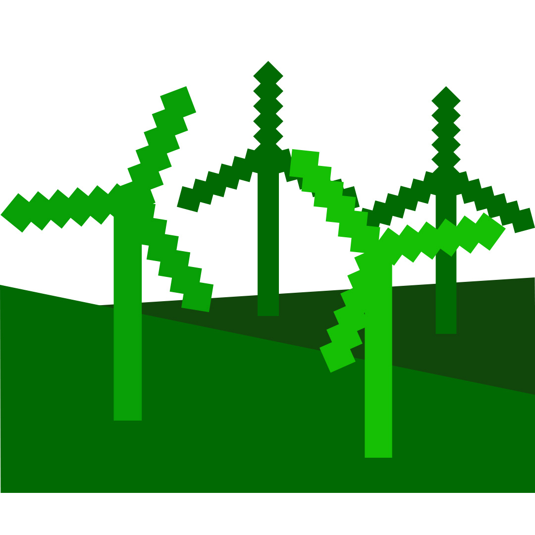 Group of four geometric style wind turbines