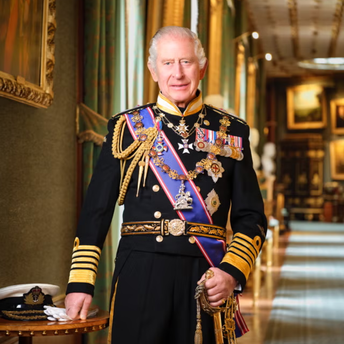 A portrait image of King Charles the Third