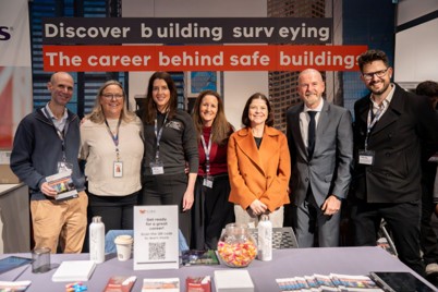 Representatives from RICS, Building and Plumbing Commission, and the Australian Institute of Building Surveyors at the Melbourne Careers Expo