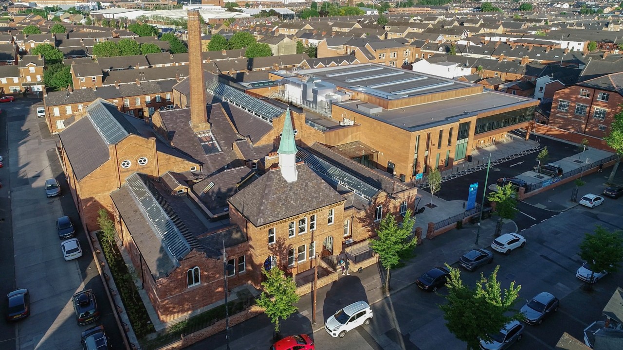 Overhead image of Heritage Project Templemore Baths, Belfast, one of only two Victorian baths remaining in the city and is the only remaining functioning Victorian bath in Ireland