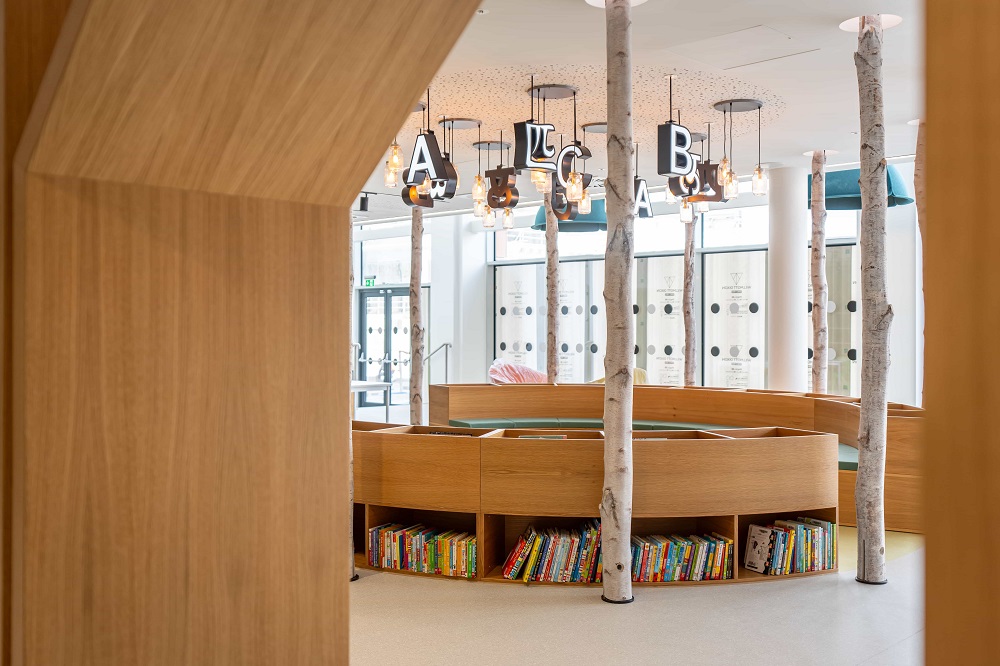 A photo taken from inside a room at Nottingham Central Library